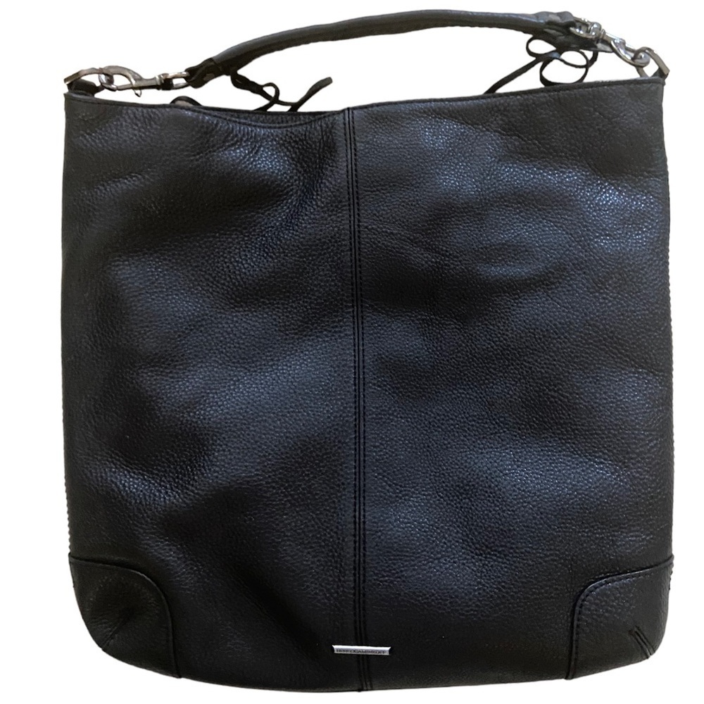 Rebecca Minkoff Slim Regan Hobo Black 100% Leather Bag, Zip Pocket Inside
